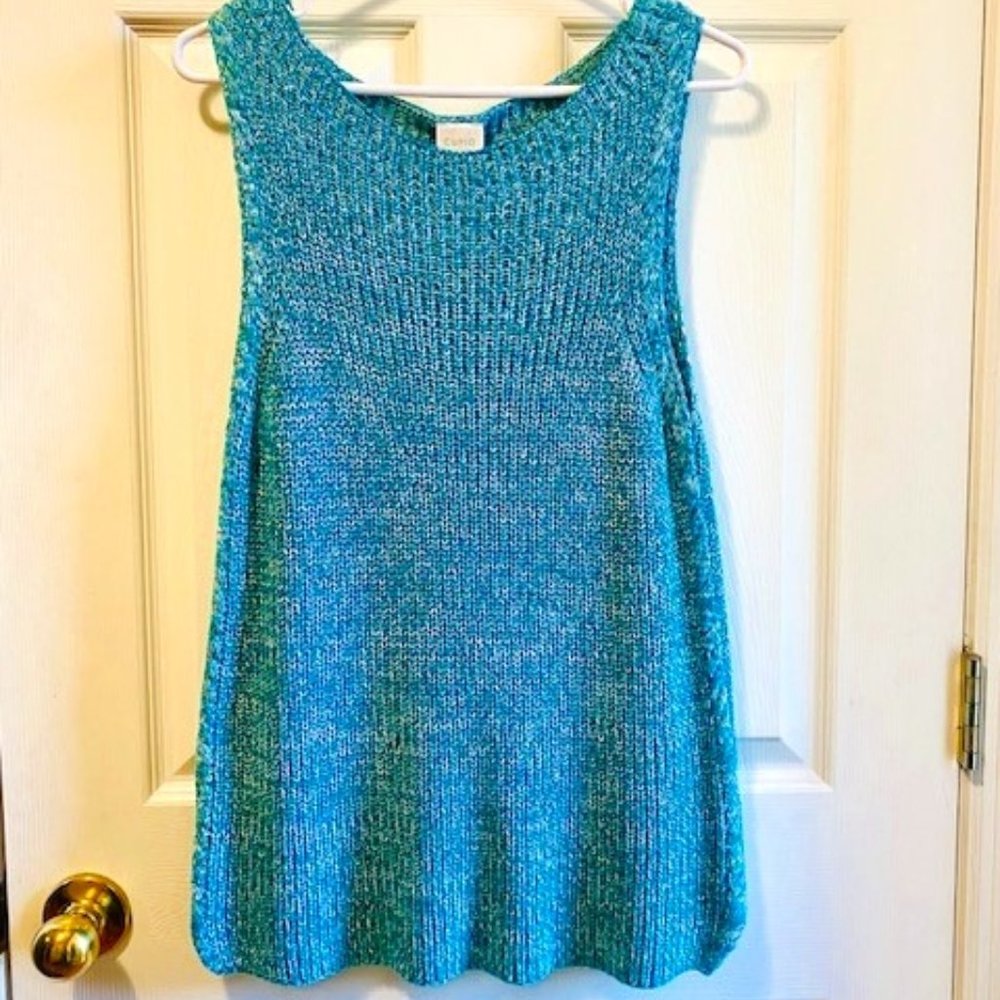Cupio Sleeveless Sweater Tank Turquoise Size L
